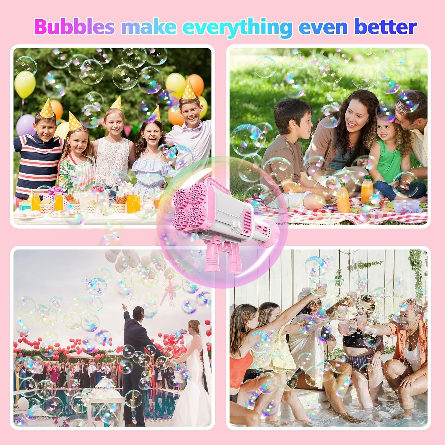 BUBBLE FUN Bazooka Gun- 60 holes